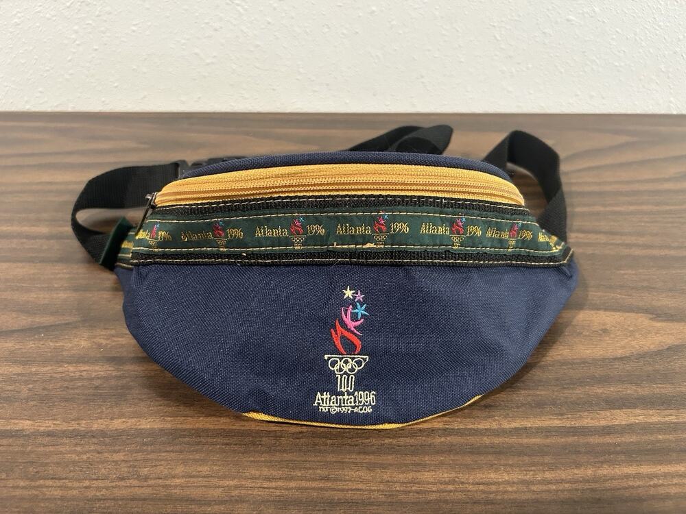 VINTAGE 1996 USA Atlanta Olympics Fanny Pack Multi Colorblock Waist Bag